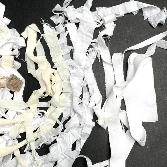 ❤️3/$30! 1/2# Lb Fabric Bundle Lot White Ruffle Fringe Mummy Halloween Cosplay - Picture 6 of 6